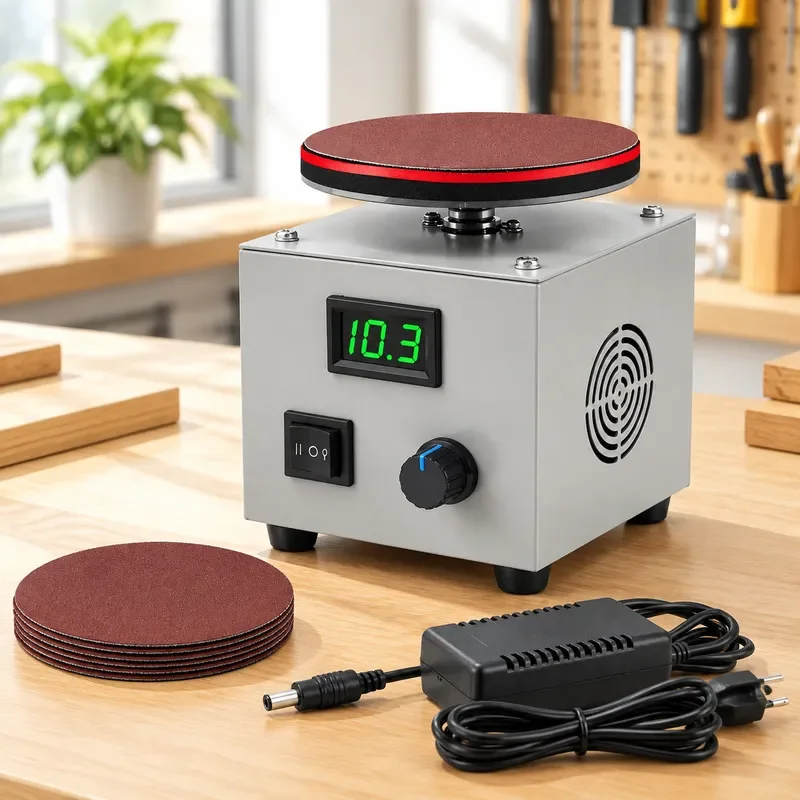 150W Mini Electric 4 Inch Disc Sander Multi-function Polishing Grinder Adjustable Speed Surface Polisher Machine With LCD