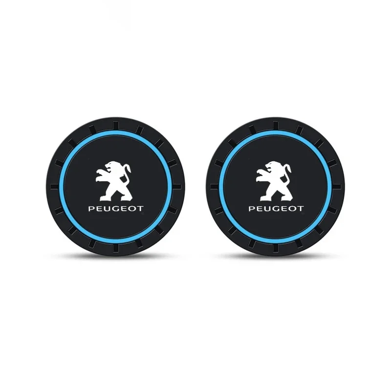 

2 pack car coasters anti-slip cup holder dustproof mats for Peugeot 408 508 2008 5008 308 3008 208 206 307 car accessories tools