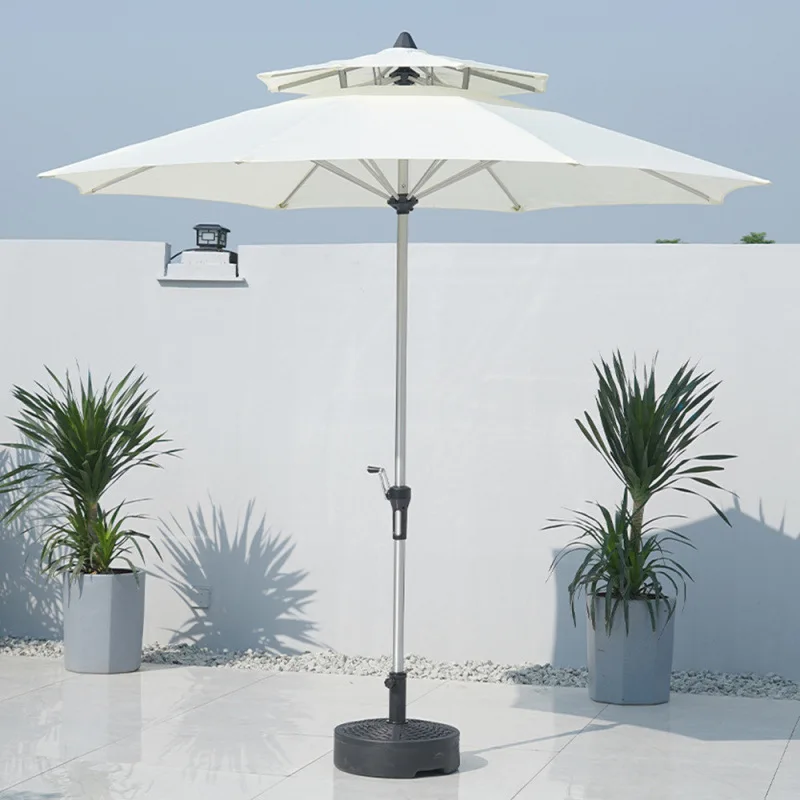Sun Umbrella Camping Stall Garden Sunscreen Central Pillar  Hand Crank Leisure Beach
