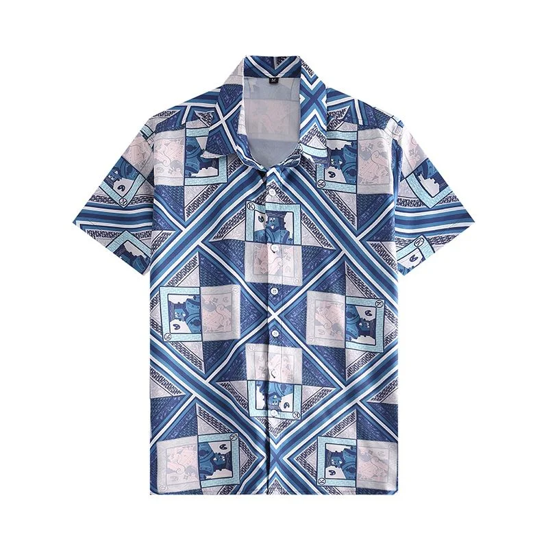 Fashion Summer Flower Designer Shirt Men Casual Street Short Sleeve Tops Loose Lapel Button Hawaiian Beach Shirts Women Clothing