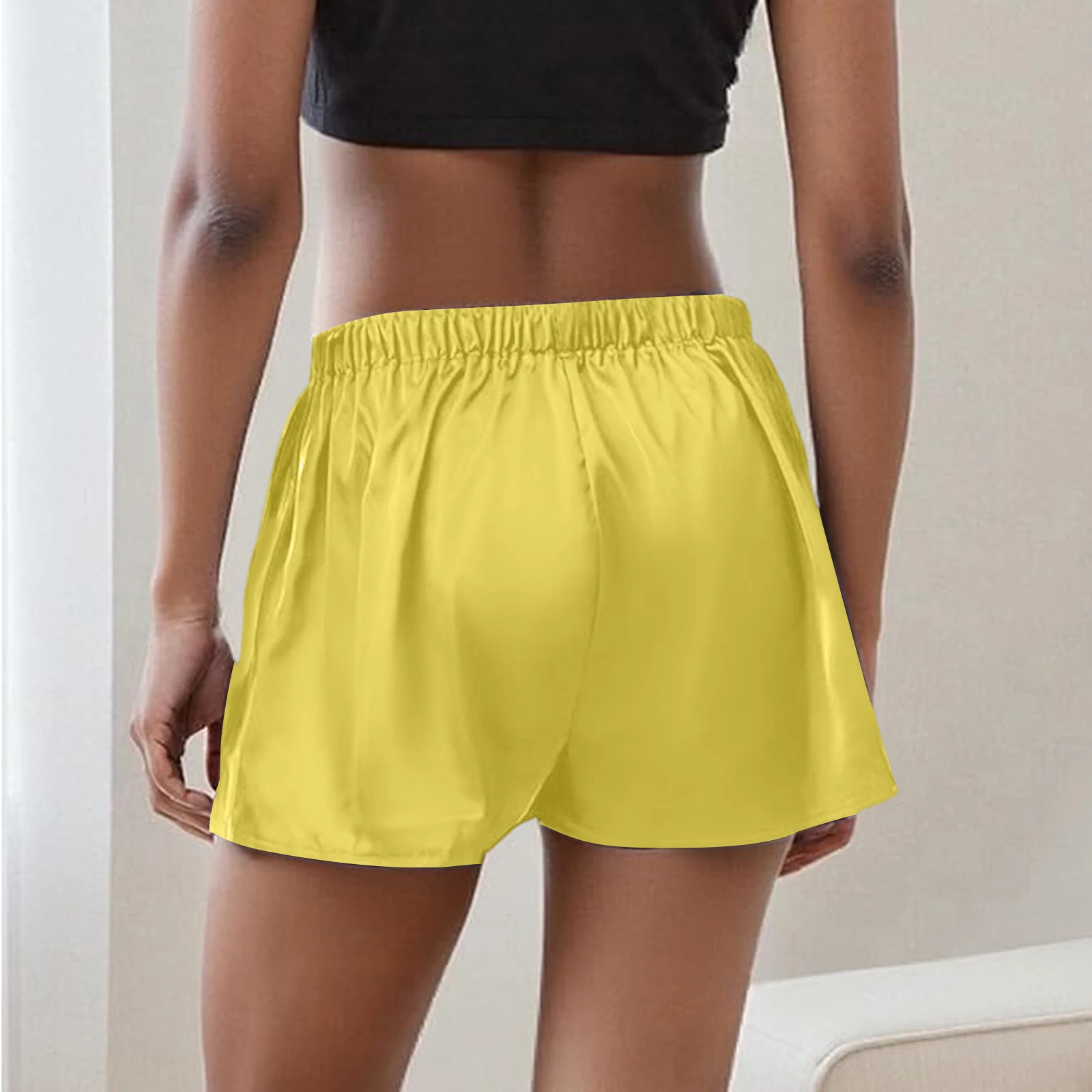 شورت نسائي صيفي فضفاض - شورت كاجوال من الدانتيل مرقع بخطاف على شكل زهرة للعطلات من الدانتيل شورت ساخن، شورت رياضي عالي الخصر #3