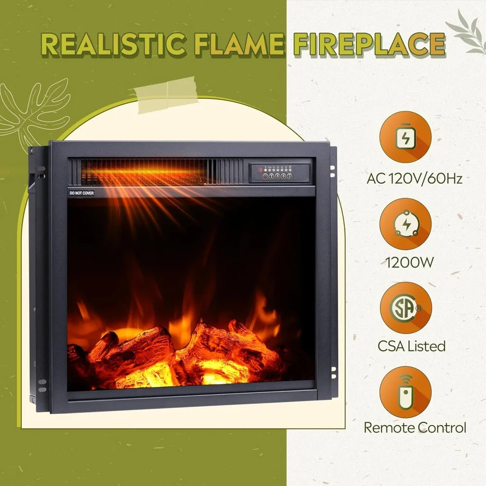 حامل تلفزيون لتلفزيون 65 بوصة، مركز ترفيه 58 بوصة مع مدفأة كهربائية 18 بوصة، وحدة تحكم الوسائط مع خزائن تخزين #5