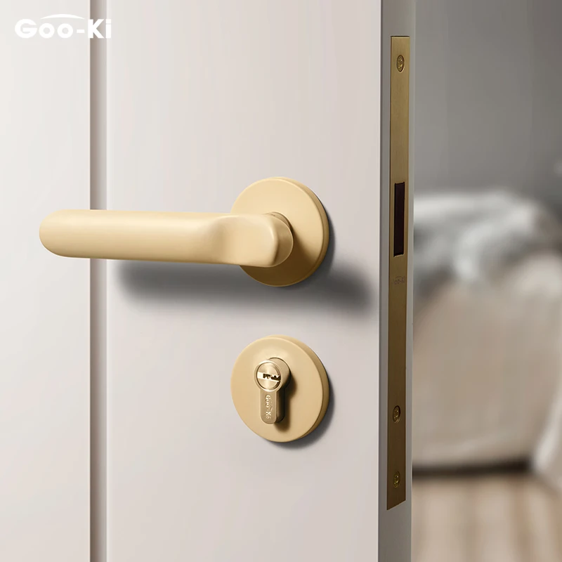 

Morandi Bedroom Door Handle for Toilet Doors Entrance Lock Split Silent Lock Door Furniture Interior Door Handle with Cylinder