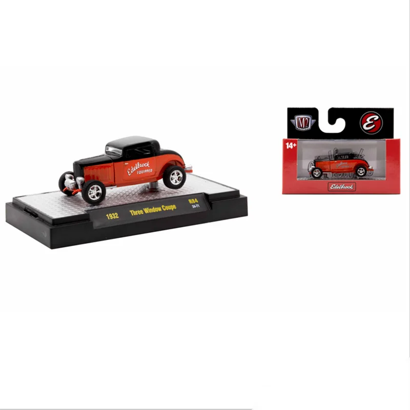 M2 1:64 Scale 1932 Three Window Coupe Alloy Simulation Car Model Static Collection Decorated Holiday Gifts Toys Souvenir Gift