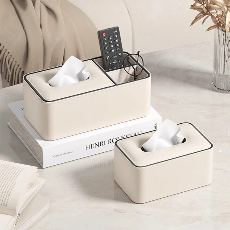 Decorative Tissue Box, High Appearance Level Light Luxury Leather Tissue Box Used in Hotels, Living Rooms, Office, Princess Room