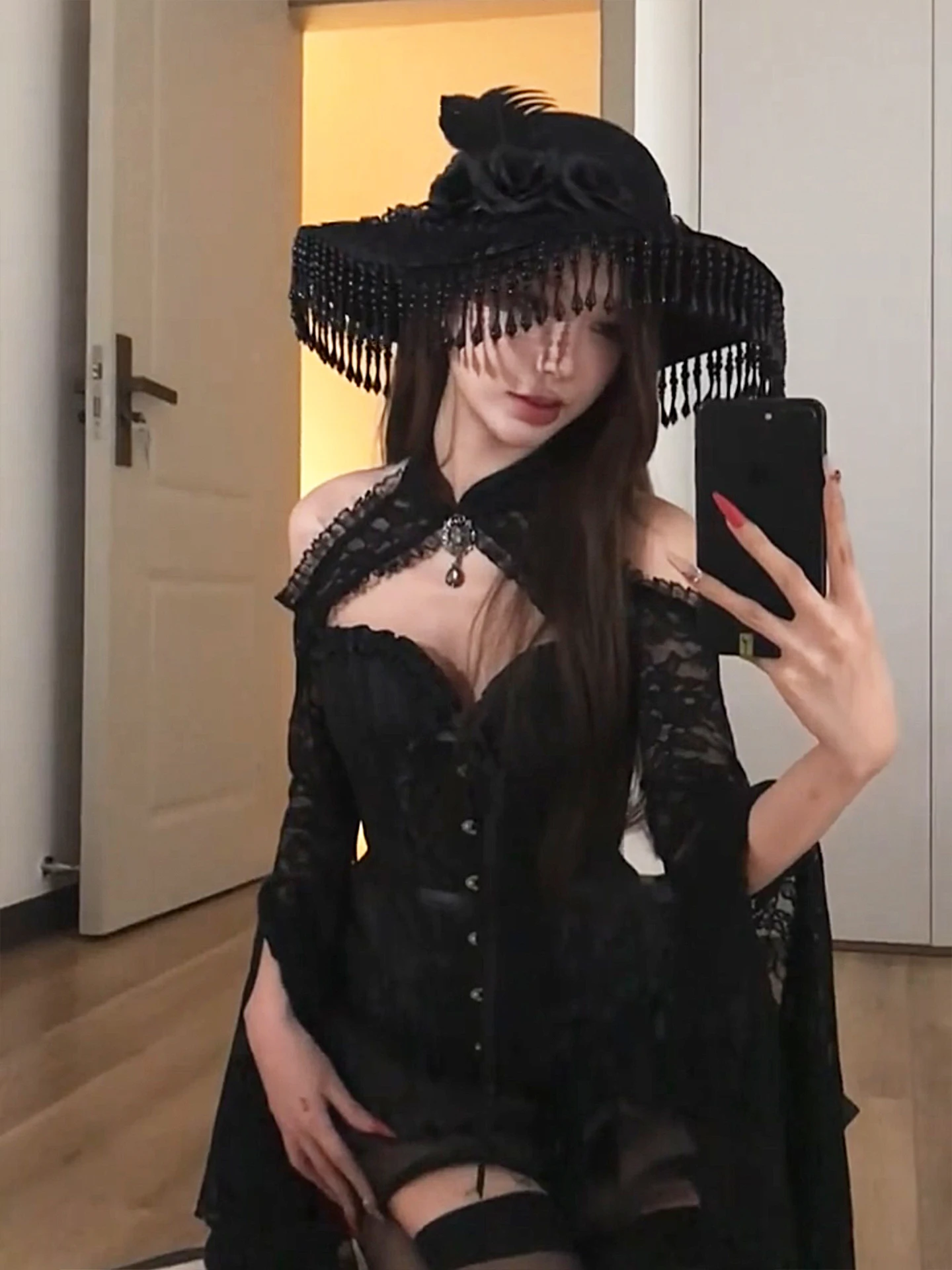 

Готическая шляпа вдовы графинь, темная кружевная шляпа ведьмы, аксессуар для косплея на Хэллоуин, головной убор в стиле панк, круглая форма для взрослых