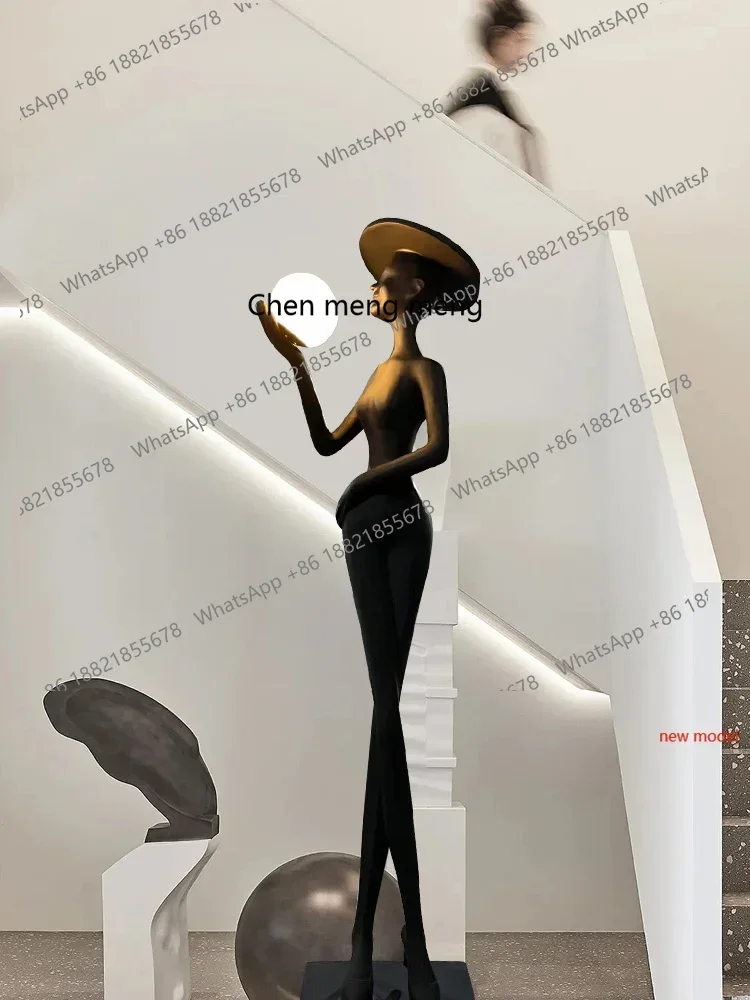 Asmt49Humanoid sculpture floor lamp creativity, exhibition hall hotel sales office character ornament