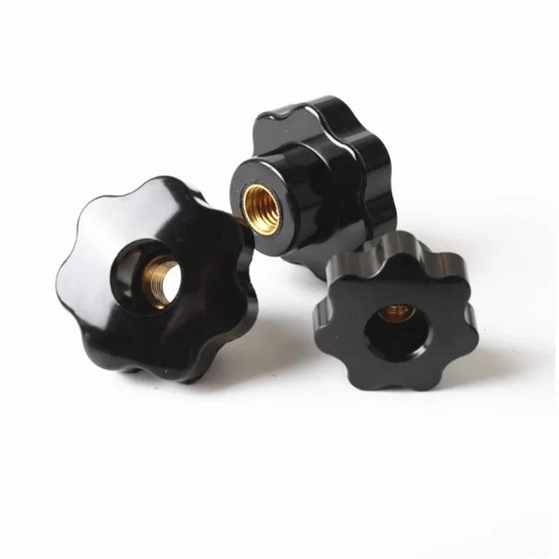 2PCS M5/M6/M8/M10/M12 Female Thread Star Knob Handles 7 Star Shaped Through Hole Clamping Nuts Knobs