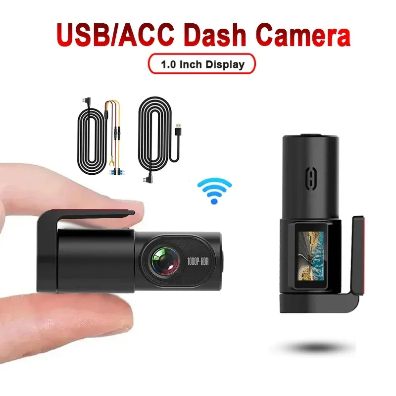 Camera for Car Black Box HD Dash Cam Dvr ADAS Driving Assistance Dashcam 360°Rotating Len Single Lens 1080P 140° Wide-Angle View