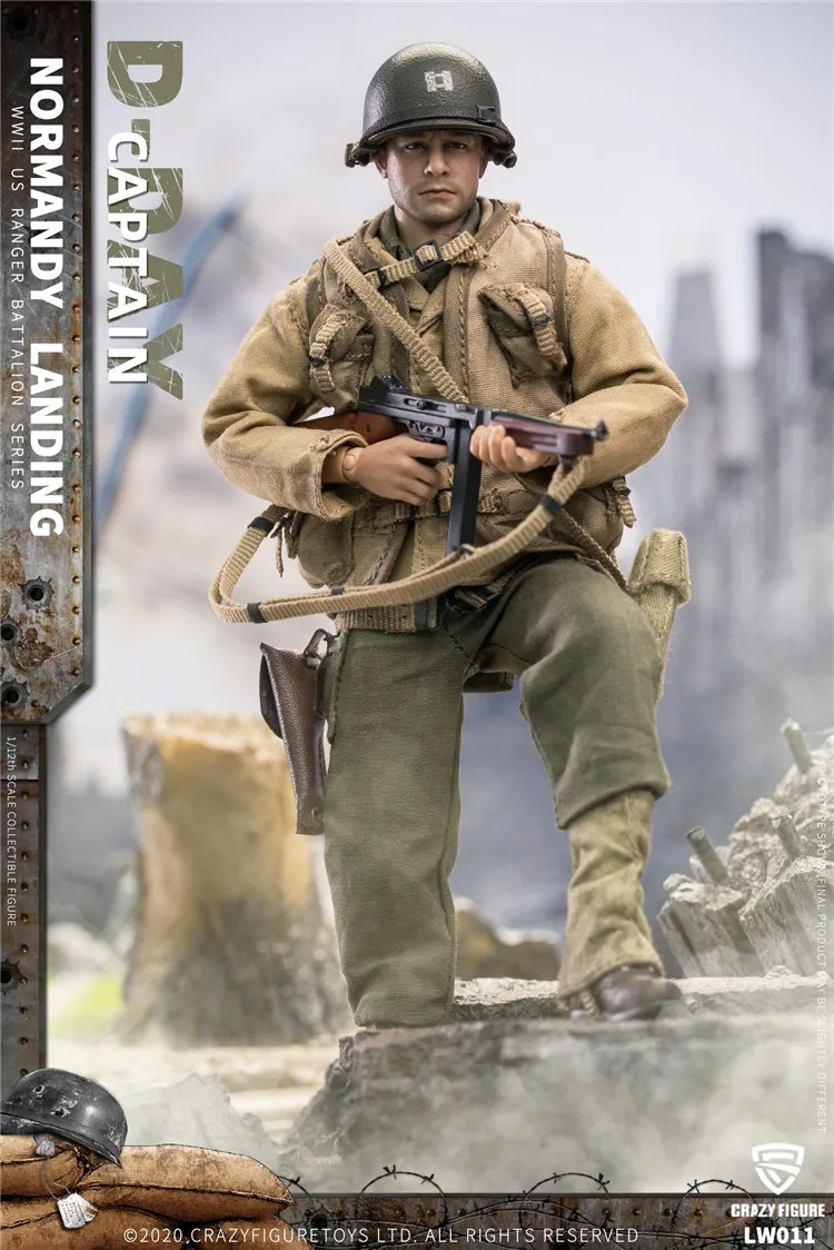 Crazy Figure LW011 LW012 LW013 LW014 LW015 LW016 LW017 LW018 1/12 Normandy Landing WWII US Rangers Full Set 6'' Action Figure