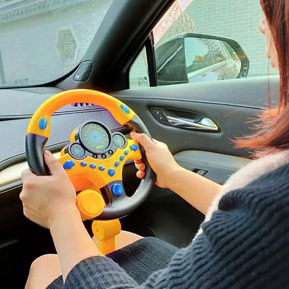 1pcs Kids Electric Simulation Steering Wheel Toy Multifunctional Car Driving Toy with Music and Light Toy for Boys and Girl K9B2