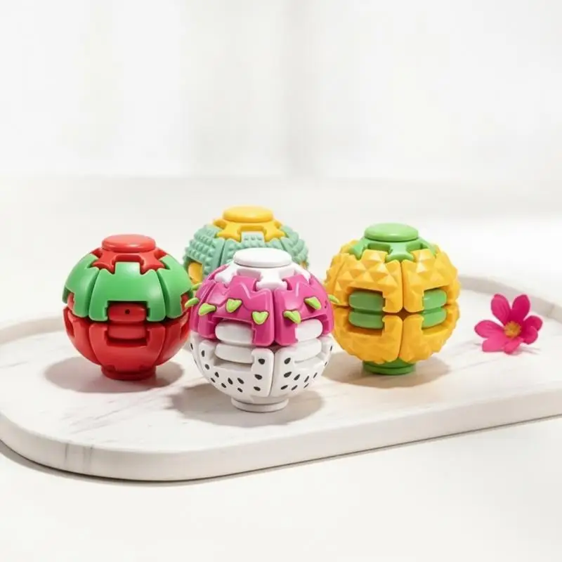 Press The Gyro Ball Decompression Toy The New and Strange Fingertip Gyro  Play Cross-border Fruit Spinning Ball