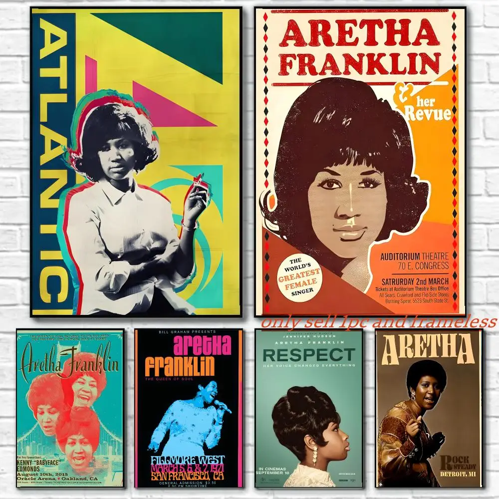 Queen of Soul A-Aretha Franklin Poster HD Poster Wall Art interior Hallway Home Decoration Holiday Gifts