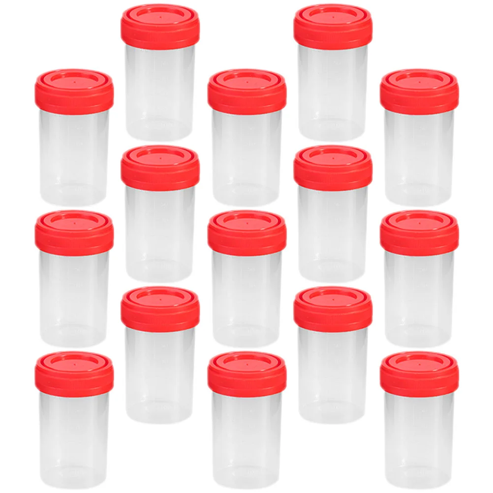 

15 Pcs Sampling Cup Urine Pee Specimen Collection Sample Jars Stool Laboratory Container Cups with Lids Man