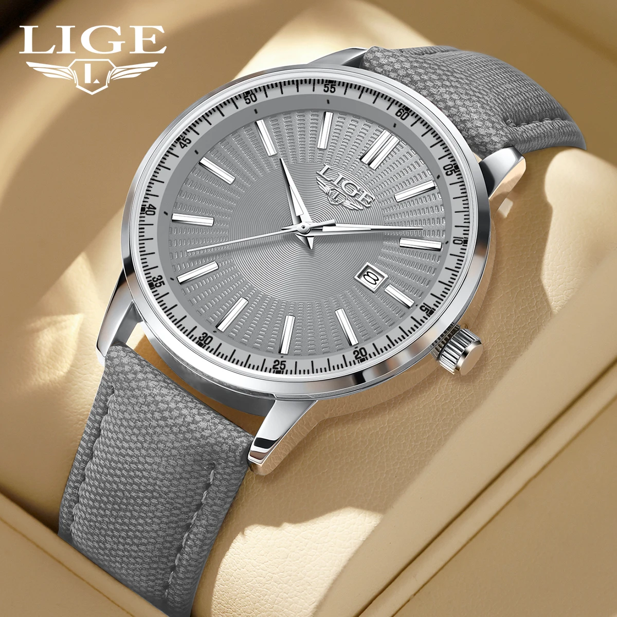 

LIGE Top luxury watches mens 2026 simple fashion quartz wristwatch business luminous waterproof calendar sports watches for men