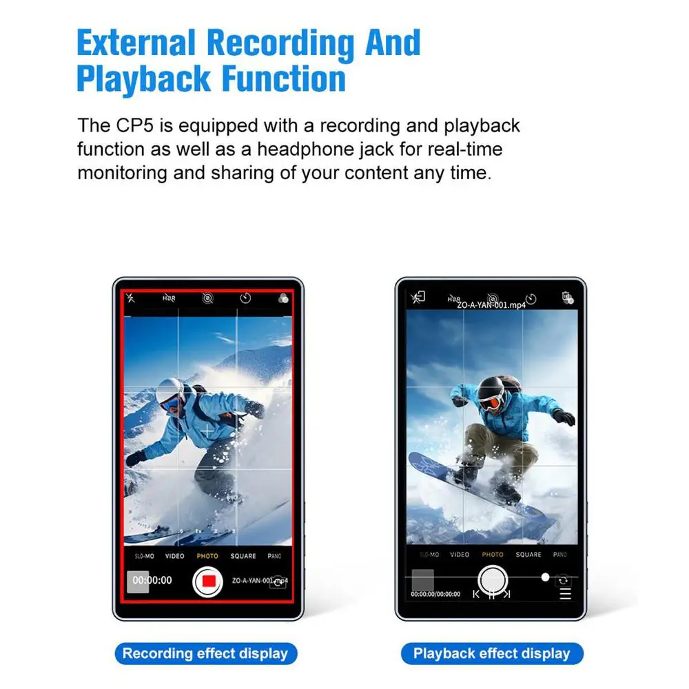 SHIMBOL CP5 5 "FHD شاشة تعمل باللمس كاميرا خلفية شاشة مراقبة السيلفي للهواتف الذكية تسجيل الفيديو البث المباشر تسجيل الفيديو