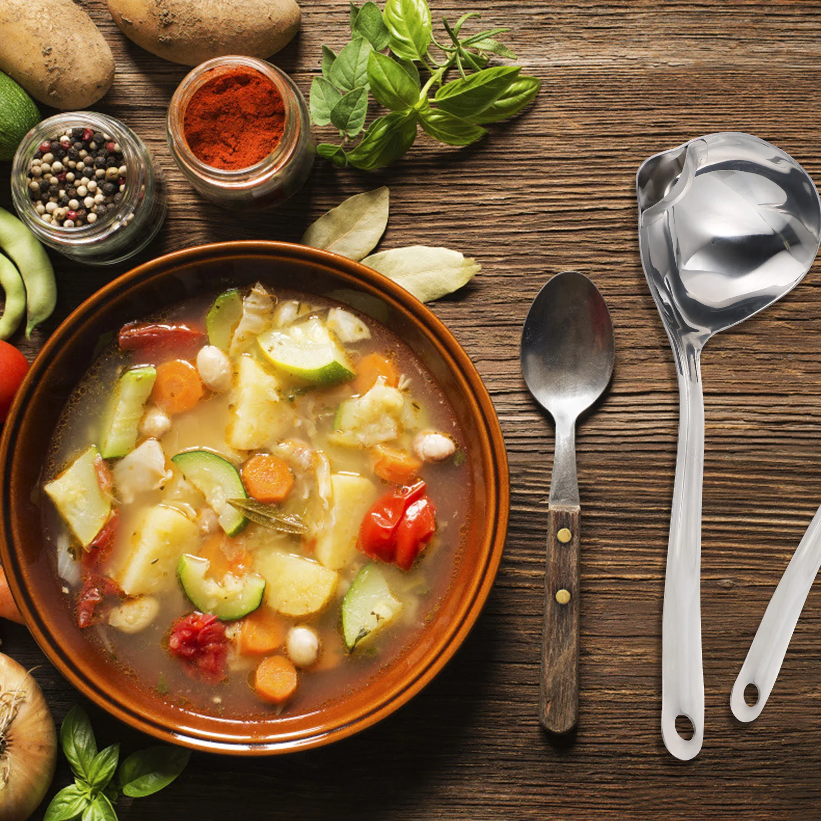 

2Pcs Oil Filter Spoon Stainless Steel Oil Separator Ladle Kitchen Soup Colander Grease Filter Scoop and Ergonomic