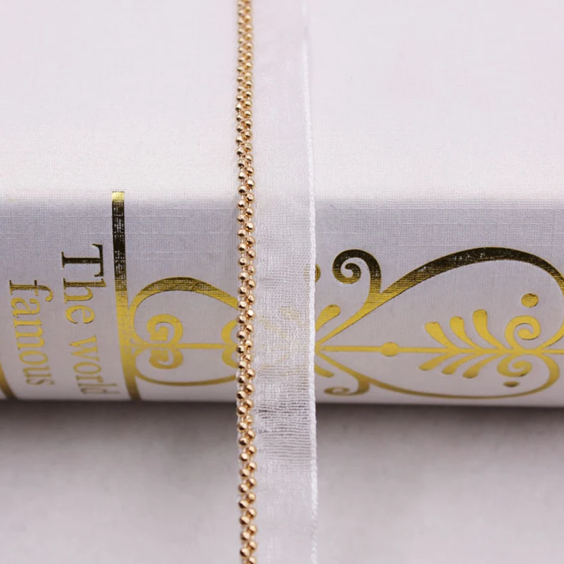 5Yards Gold Silver Gun Grey Beaded Chain Trims  For DIY Sewing Clothing Collar Sleeve Accessories Gauze Lace Ribbon Decoration
