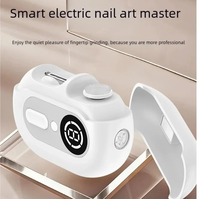 Electric Nail Clippers 2-in-1 USB Rechargeable Nail Trimmer Polishing Machine Fully Automatic Electric Nail File Cutting Machine