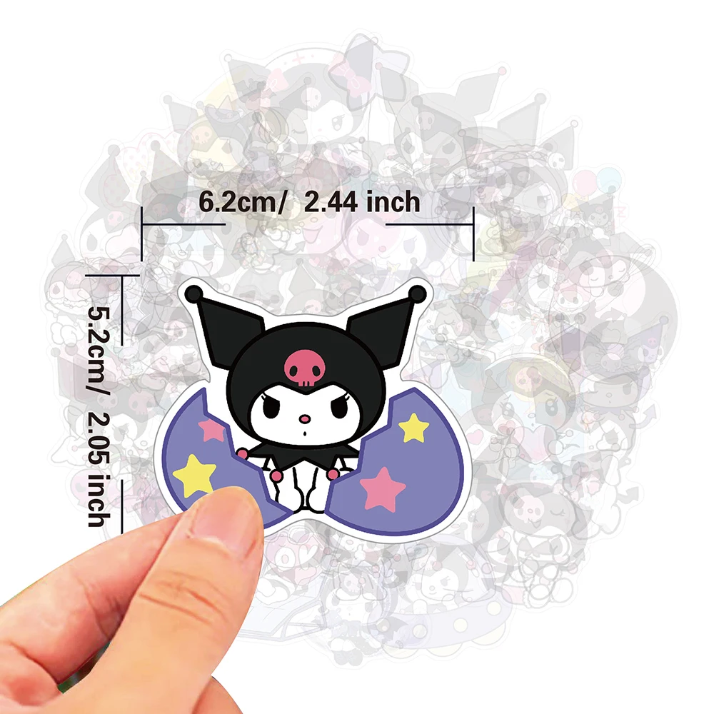 10/30/50PCS Sanrio Cartoon Kuromi Stickers Kids DIY Decoration Phone Bike Laptop Luggage Stationery PVC Waterproof Graffiti Toys