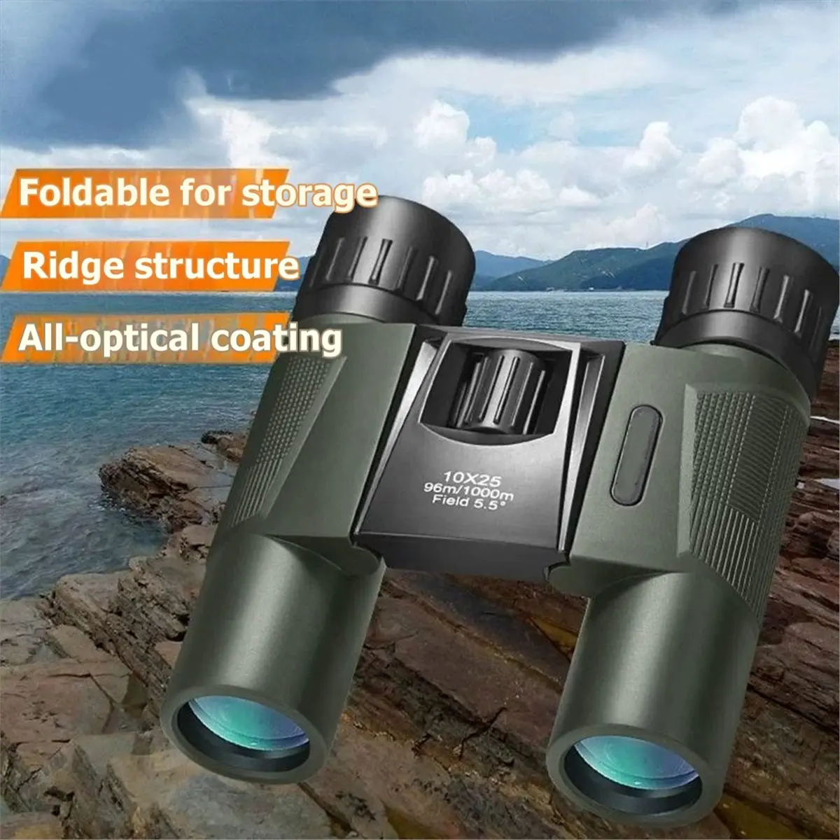 618 Mega Sale 10x25 Compact Outdoor High-Magnification HD Binoculars Portable for Concerts and Low-Light Night Vision