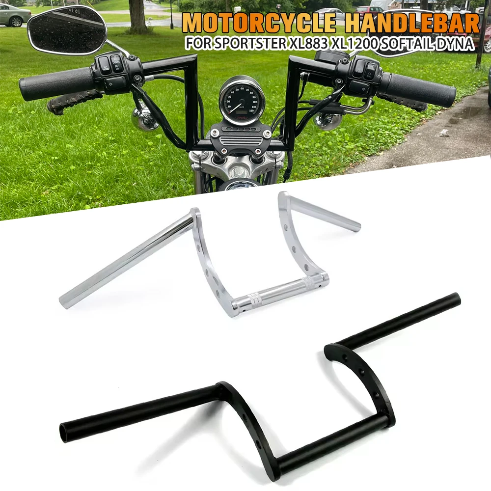 Manillar de motocicleta de 25mm y 1 ", barras de arrastre aptas para Harley XL883 1200 1340 Buell Softail Dyna Cafe Racer Chopper Bobber