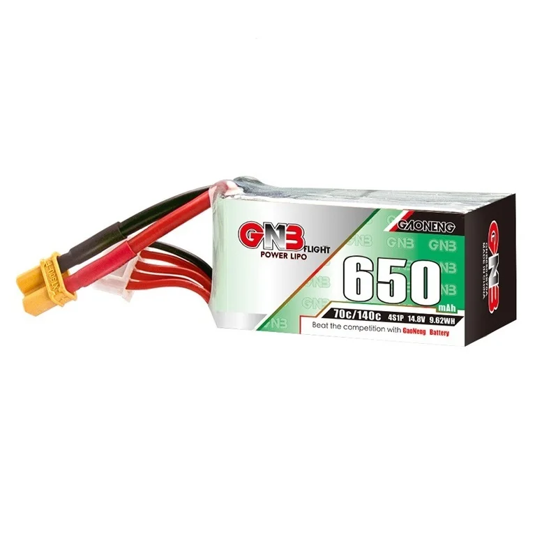 2/4/6/8/10Pcs GNB 14.8V 4S 650mAh HV Lipo Battery 70C/140C for DYS FPV Racing Drone 4 Axis RC Drone Parts with XT30U-F Plug