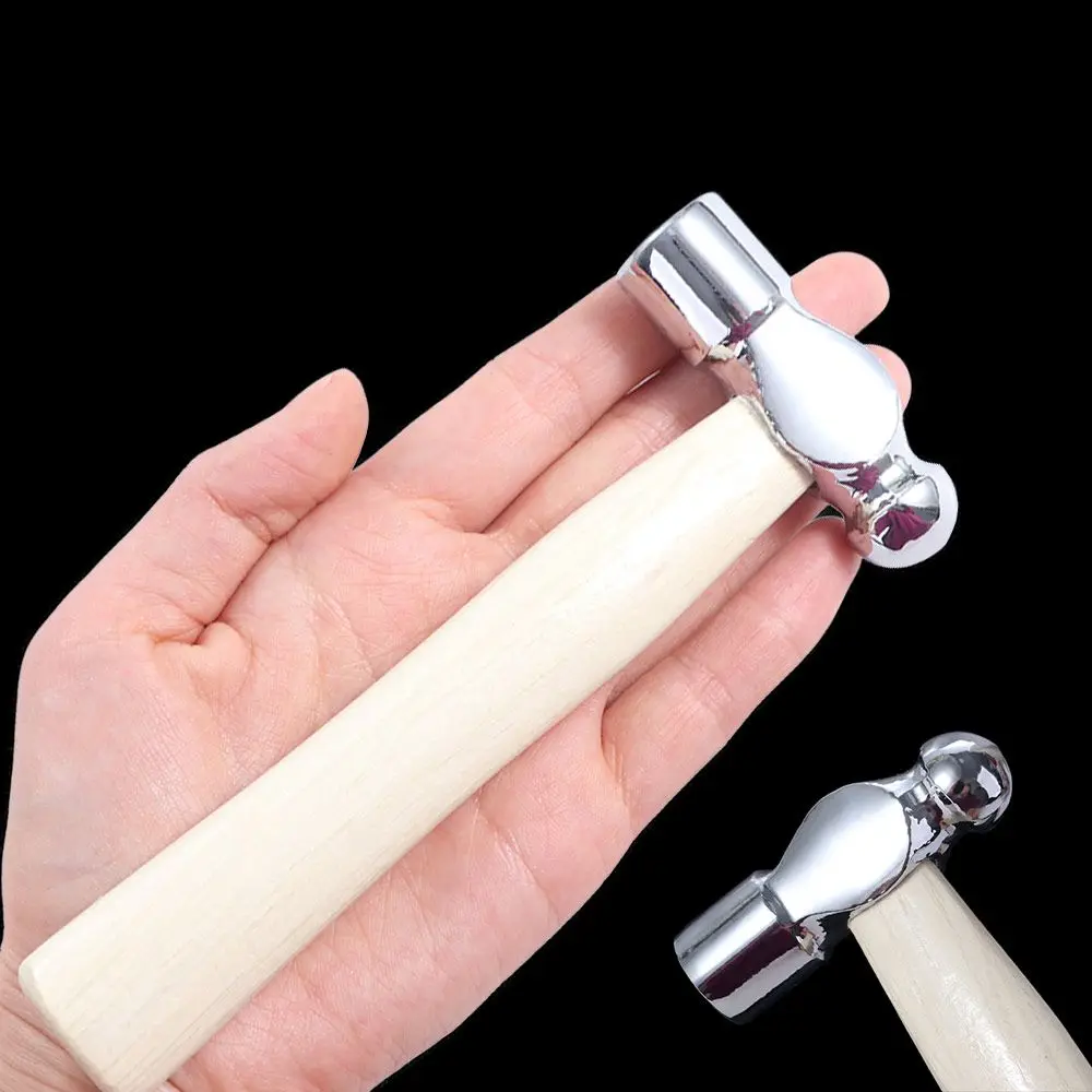 Car Escape Tool Round Head Mini Hammer Wooden Handle Small Hand Hammer Multi Function Double-Faced Hammer Smashing Walnut
