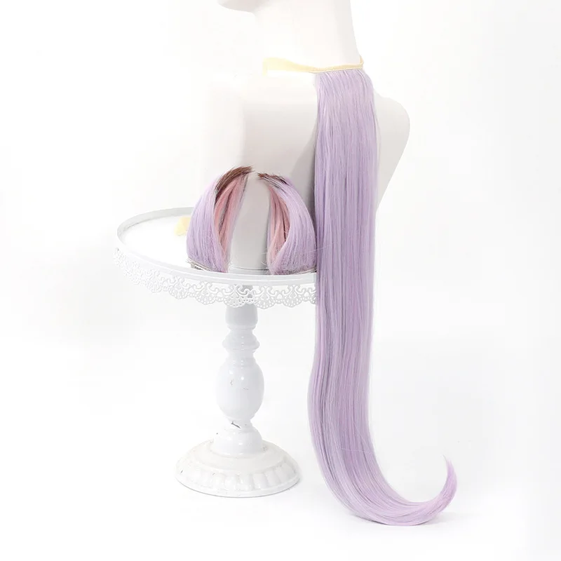 Game Pretty Derby McQueen Cosplay Wig Great Actor Long Wig Ear and Tail For Comicon Hallowmas Party Adult Women Men