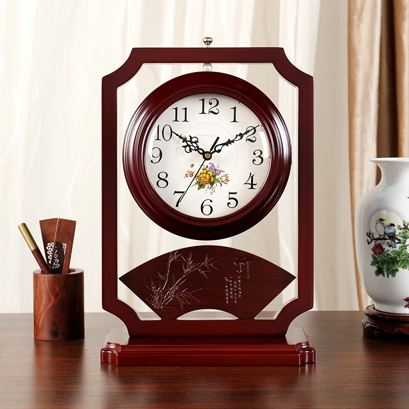 New Chinese desk clock, living room, home double-sided table sitting clock, office bar clock, two-sided table clock