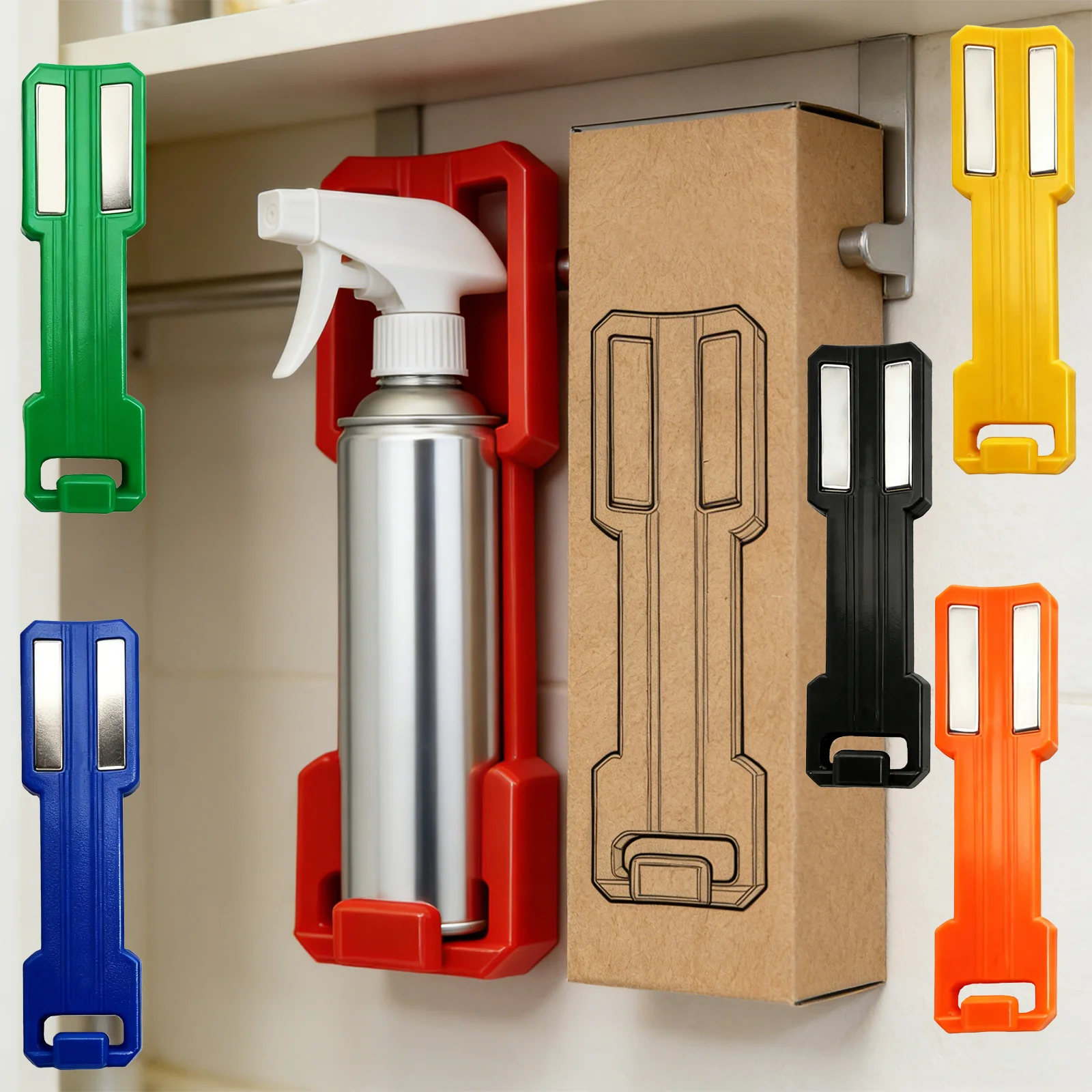 Magnetic Can Organizer Spray Bottle Holder for Tool Box Garage Storage Rack Toolbox Accessories Wall Mount 6 Clours Home Storage
