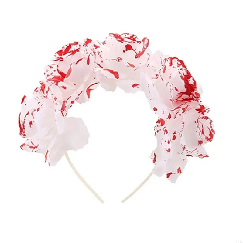 634C Halloween Costume Set Splattered Blood Gloves Stockings Scary Pointed Hat Collar