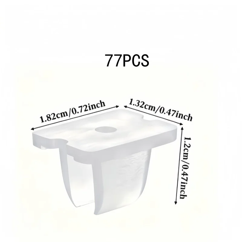 77 pcs LED Strip Light Clips, Invisible Adhesive, Hold Light Strips, for Bedroom and Kitchen Decor, Easy to Use, Reusable