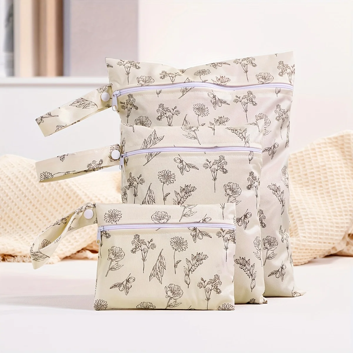 Bolsas impermeables de diferentes tamaños, 3 uds./S, bolsas húmedas y secas para pañales de bebé y organizador de piezas de extractor de leche para traje de baño, ropa mojada
