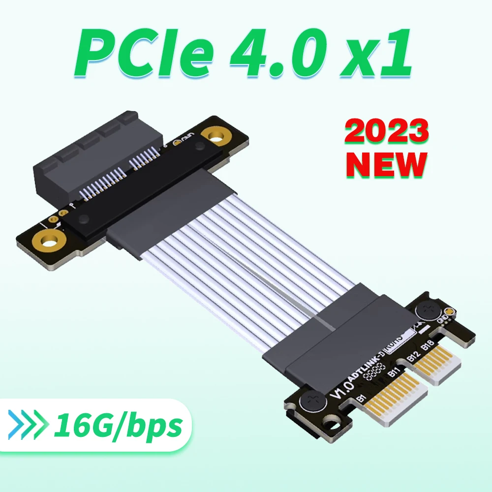 2023 NEW ADT K11SF PCI-E 4.0 X1 To X1 Riser Double Right Angled PCI Express 1x Gen4 16G/bps R11SL-TL Sound Card Extension Cable