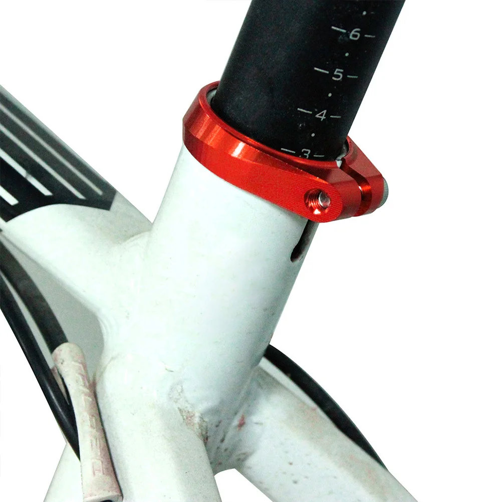 349mm Cnc Machined Aluminum Alloy Bike Seat Clamp Red Sturdy Lightweight Durable Road Bicycle Fix Flywheel