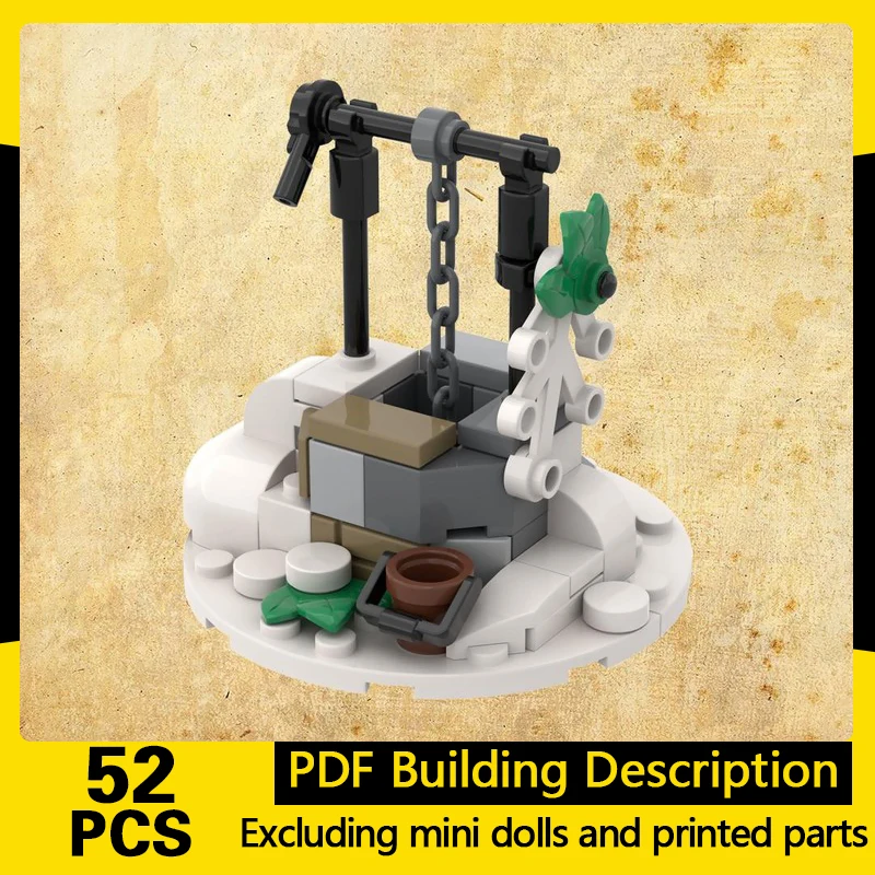 Medieval Castle Model MOC Building Bricks Village Ancient Well Modular Technology Gifts Holiday Assemble Children Toys Suit