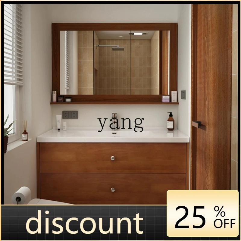 

LH medieval style solid wood paint bathroom cabinet combination ceramic integrated basin bathroom washstand