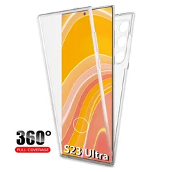Silicone 360 Full Body Front Back Protection Case For Samsung Galaxy S23 S22 S21 Ultra S20 Plus S10 Lite S8 S9 Clear Cover Funda