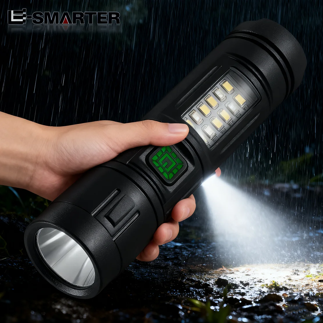 شعلة قوية قابلة لإعادة الشحن مع مصباح يدوي LED للبطارية للصيد والتخييم في الهواء الطلق ​