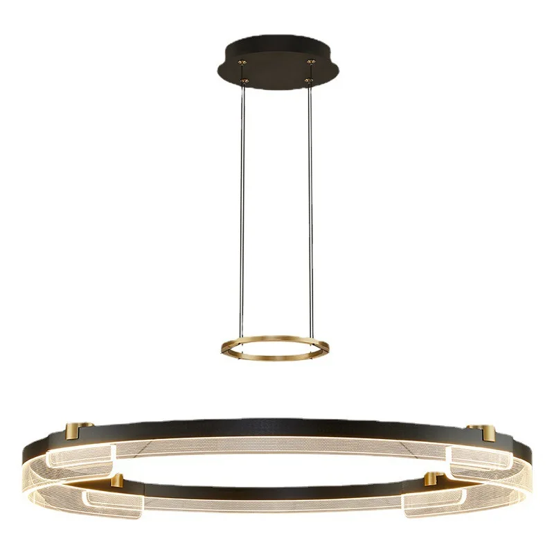 

Model house, designer, creative, Nordic, black round, living room, chandelier