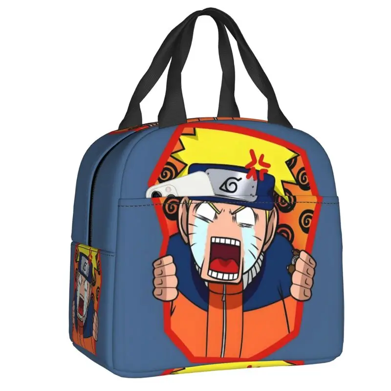 

Custom Anime N-Narutoes Insulated Lunch Tote Bag for Women Portable Cooler Thermal Bento Box School