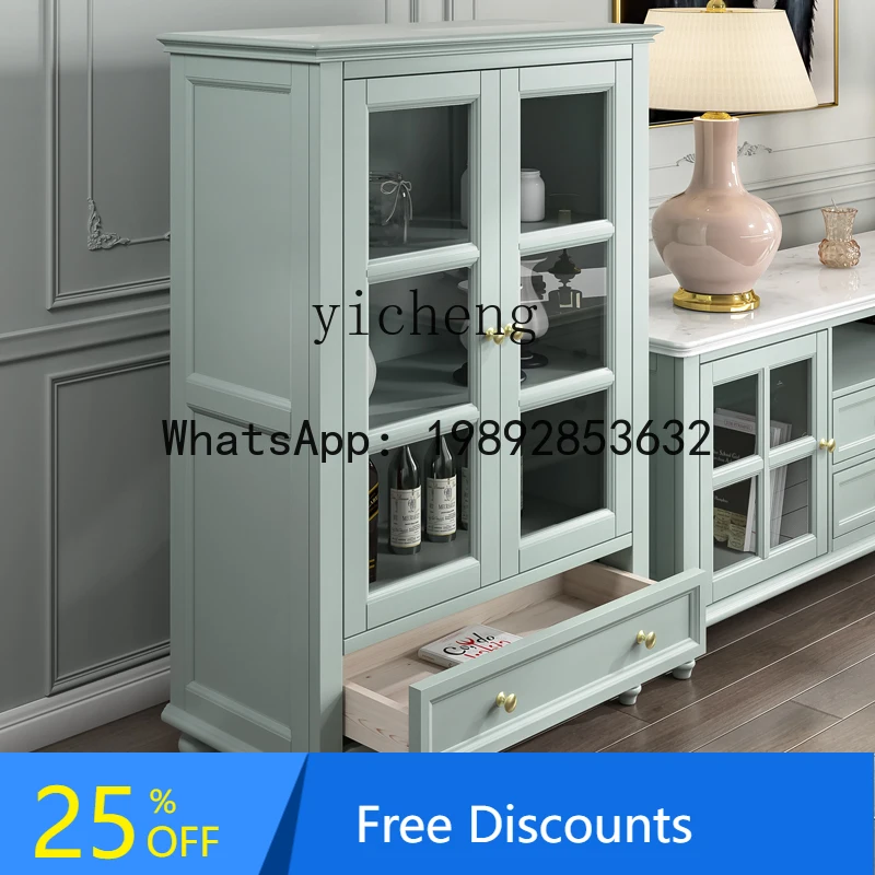 ABC  rural wine cabinet modern simple high-end room locker sub-household solid wood light luxury dining side cabinet