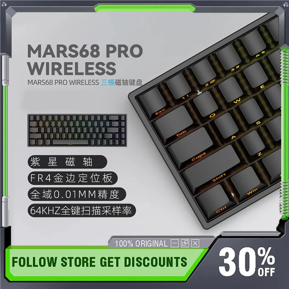 

Carotmas Mars68 68Pro Magnetic Axis Mechanical Keyboard ARGB 0.01mm Long Life Socd Hot Swap E-sports Gamer Gaming Keyboard