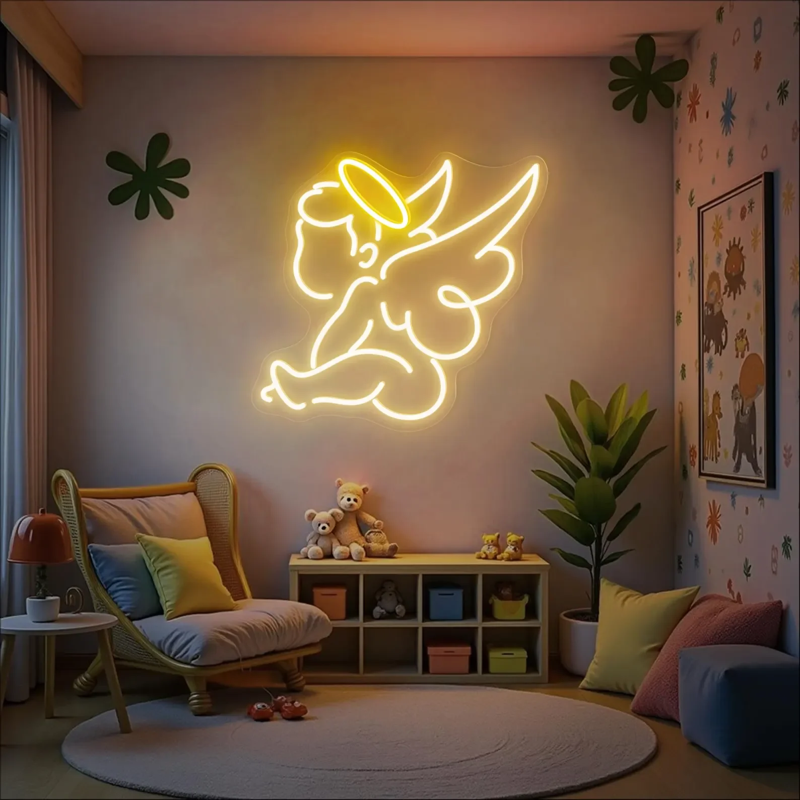 

Cherub Neon Sign, Baby Angel Neon Sign, Angel Neon Decor, Sleeping Angel Neon Sign, Gift for Kids, Custom Neon Sign