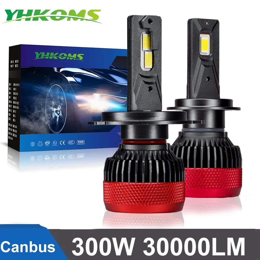 YHKOMS Canbus H4 H7 LED 200W 30000LM Car Light H1 H8 H9 H11 9005 HB3 9006 HB4 9012 Auto Lights Fog Lamp Turbo LED 6000K 12V 24V