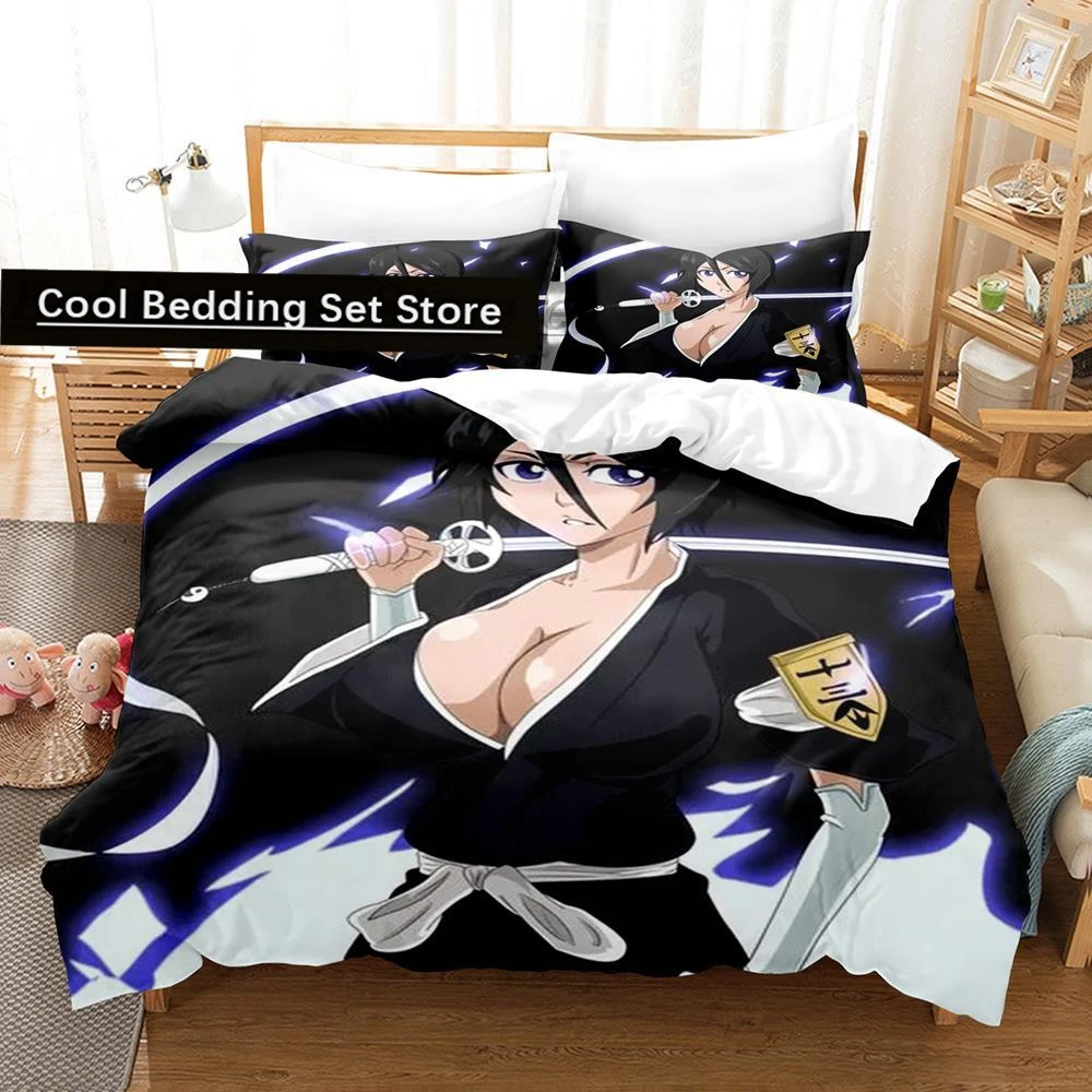 

Bleach Kuchiki Rukia Bedding Set Single Twin Full Queen King Size Bed Set Aldult Kid Bedroom Duvetcover Sets 3D Print Anime 2022