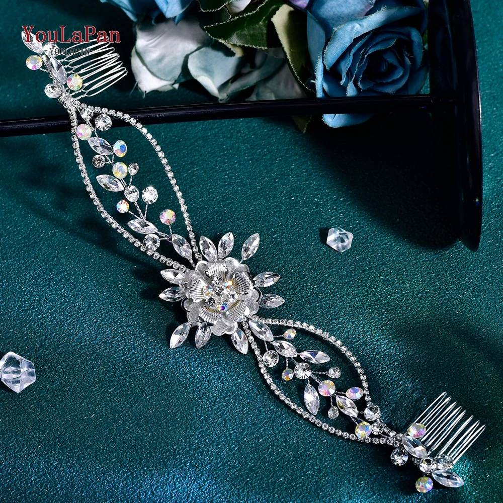 

YouLaPan Rhinestone Bridal Hair Comb Wedding Fashion Hair Accessories Banquet Party Headwear Bridesmaid Bride Headdress HP863