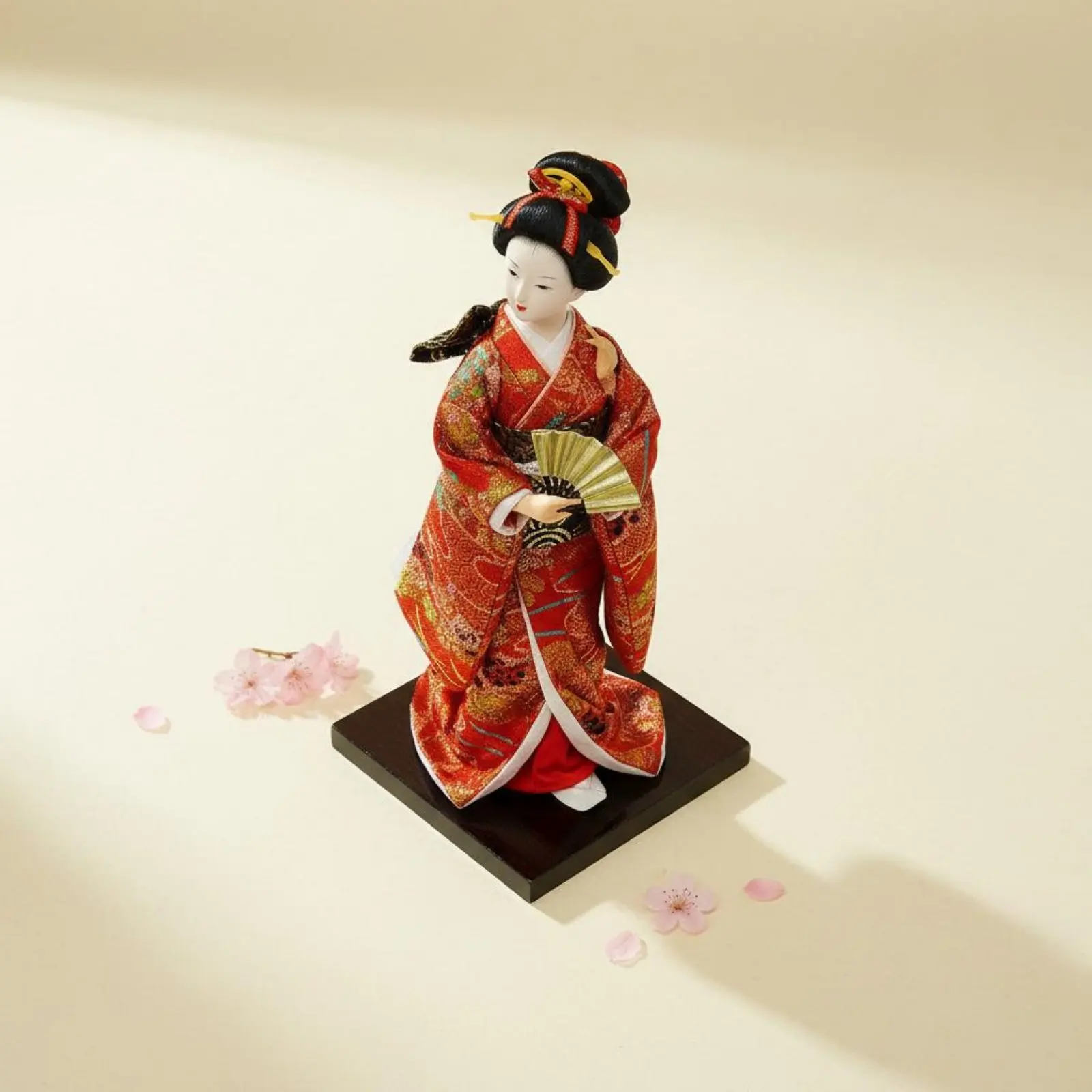 Japanese Geisha Doll Handmade Craft Traditional Japanese Doll Desktop Statue Detailed Costume House Decoration for Living Room view 2