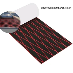 240*90cm Boat Flooring EVA Foam Teak Decking Sheet Black Red Diamond Deck Self Adhesive Carpet Waterproof Vinyl Marine Hatches